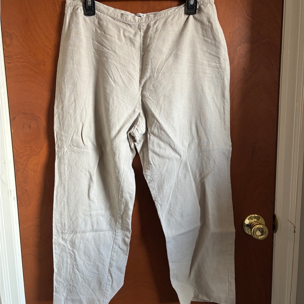 Women’s Casual Linen Pants in Light Beige